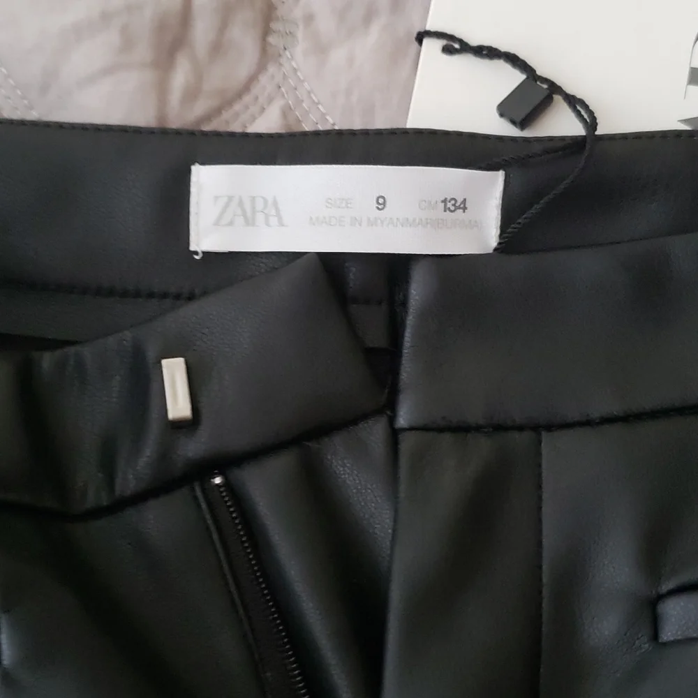 ZARA FAUX LEATHER PANTS BLACK